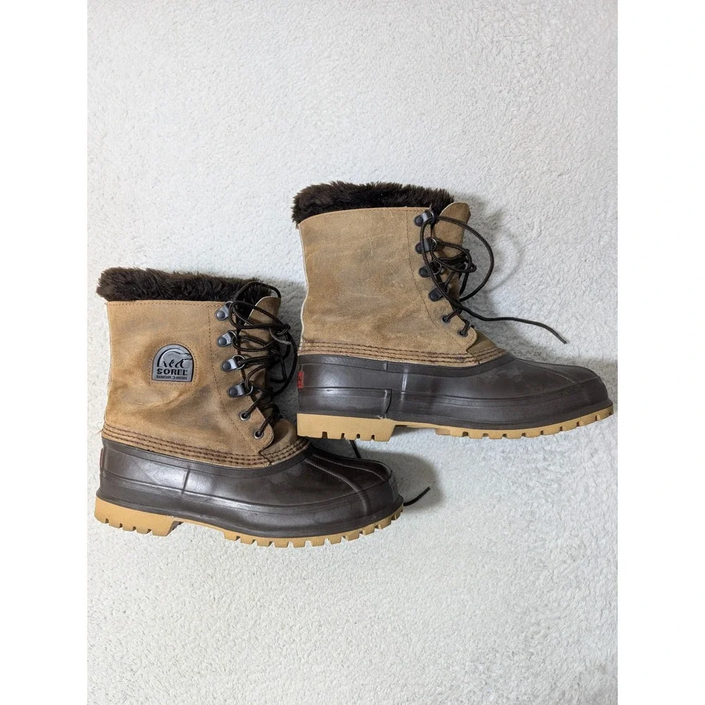 Sorel Crusader Boots Womens 10 Coffee Brown Vintage Waterproof Winter Snow W Box